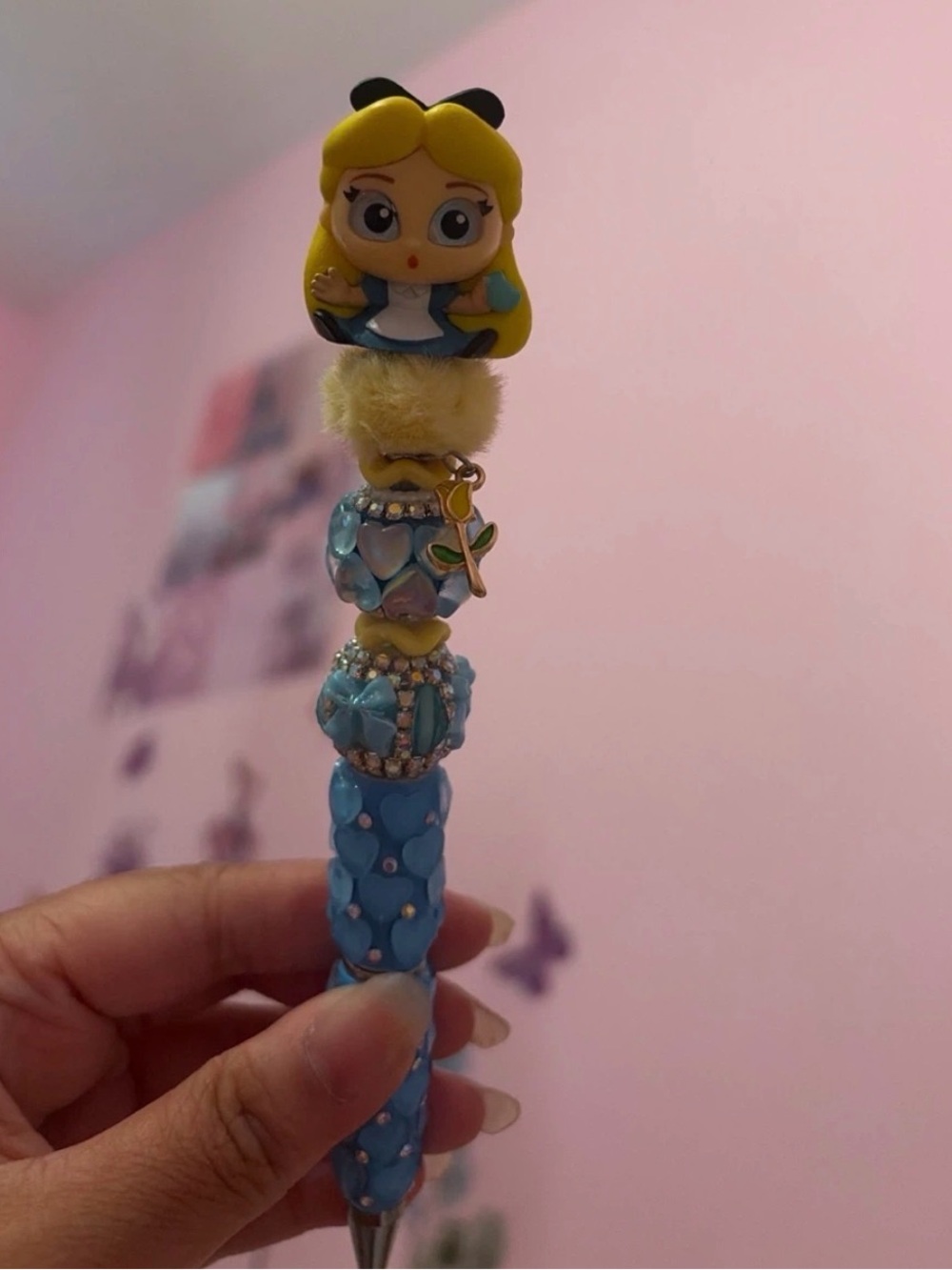 Cute Blue Alice Pen with Charm